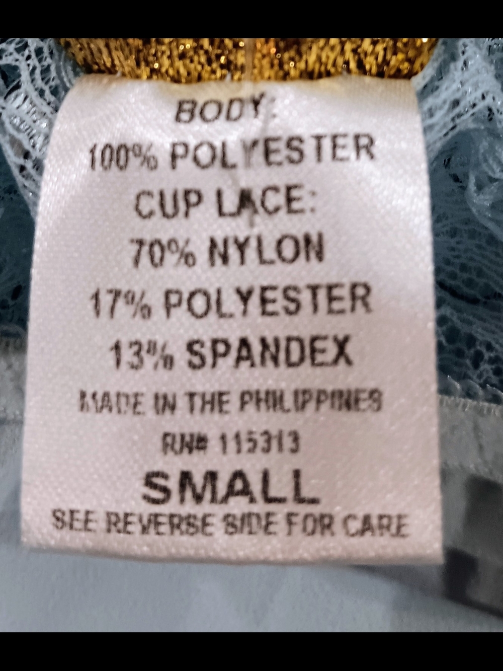 Beautiful Baby Blue Lace-Trim Pleated Lingerie Nwt - Picture 6 of 6